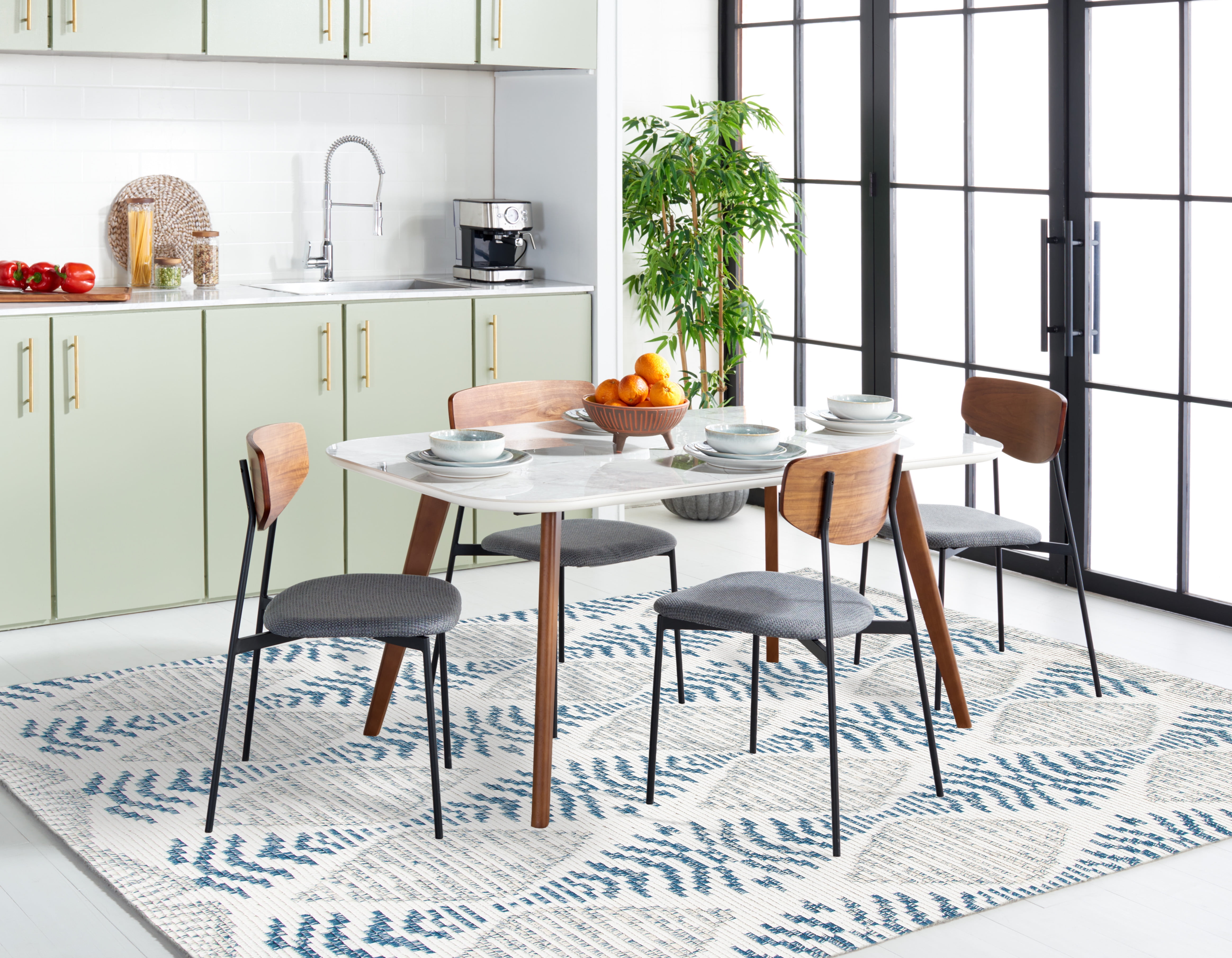 Safavieh Kenya Lilly Diamond Wool Area Rug, Blue/Ivory, 8' x 10'