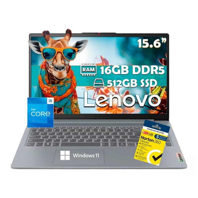 Laptop Lenovo Ideapad Slim 3 Core i5 512GB 16GB Ram más antivirus Norton