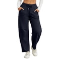 thumbnail image 2 of DYTTDG Women's Straight Leg Sweatpants, Drawstring Elastic High Waist Loose Casual Jogger Pants with Side Pockets for Daily Loungewear, 2 of 8