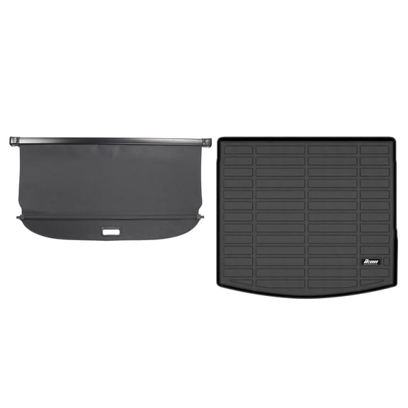 Ikon Motorsports 3D TPE Cargo Trunk Liner Cargo Cover Fits 2022-2026 Toyota Corolla Cross AWD, All Weather Protection Rear Trunk Tray Cargo Mat Black