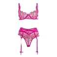 thumbnail image 3 of Gibobby Ropa interior mujer Lencería de Encaje para Mujer, con Cierre Frontal, Cuello en V, camisón Sexy(Rosa caliente, G), 3 of 5