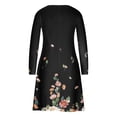 thumbnail image 4 of Vestido de jersey con cuello en V y manga larga estampado a la moda para mujer Pompotops  hdfakjf8370, 4 of 5