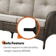 thumbnail image 5 of PARKWELL 5 Pieces Outdoor Patio Furniture Set with Fire Pit Table,All Weather Wicker Rocking Chairs for Garden Lawn Balcony Porch Deck,Brown/Beige, 5 of 13