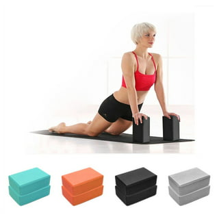 Yoga Block and Yoga Strap Set EVA Foam Soft Non- Yoga Blocks Universal  Stretching and Workouts Black