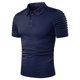 thumbnail image 1 of Blusa de manga corta para hombre, informal, lisa, con cuello vuelto Pompotops  oipoqjl25039, 1 of 2