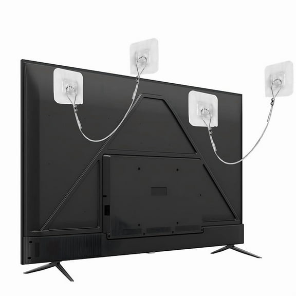 6 PCS 42Inch Adjustable TV Safety Straps - No Drill Furniture Anchors for , Anti Tip,6 * steel wires 12 * Spare Adhesive Pad 12 * locks 1 * wrench