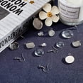 thumbnail image 6 of 8/14/16/18/25mm Stainless Steel Earring Bezels 40pcs Earrings Hook with 40pcs Round Pendants and 40pcs Glass Cabochons Pendant Cabochon Trays for Earring Findings Making, 6 of 9