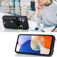 thumbnail image 2 of Phone Case for Samsung Galaxy A14/M14 5G Wallet Cover with Screen Protector and Ring Stand Credit Card Holder Slot Crossbody Strap Lanyard Leather Cell A 14 4G 14A 14M G5 Women Girls Men Black, 2 of 14