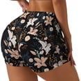 thumbnail image 2 of Fotbe Lilies Flowers Seamless Shorts, Womens Workout Shorts High Waist Stretch Booty Short for Gym/Yoga/Running/Biking-Medium, 2 of 9