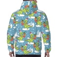 thumbnail image 7 of Lsque Dino Christmas Adventure Snowy Blue Pattern Casual Men's Hoodie,Hooded Sweatshirt with Kangaroo Pocket,Pullover Hoodie-XX-Large, 7 of 7