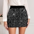 thumbnail image 2 of oqasdz Sparkly Sequin Mini Skirts for Women Bodycon with Wide Elastic Waistband for Summer Fall Fashion Party Evening and Casual Wear, 2 of 4