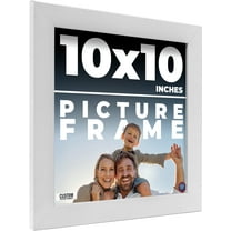 10x10 Frame White Solid Wood Picture Frame Includes UV Acrylic Shatter Guard Front, Acid Free Foam