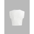thumbnail image 2 of Basic Crew Neck Cropped T-Shirt, 2 of 7