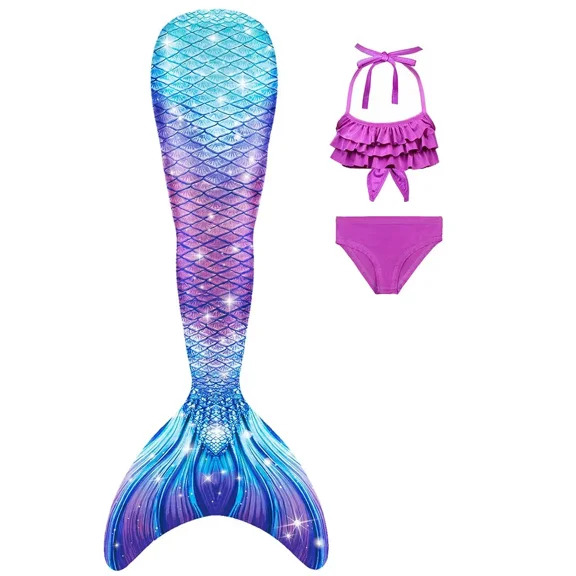 Mermaid Tails Swimming for Girls Mermaid Tail Bathing Suit Kids Mermaid Tail Costume Pool Party Swimwear Dress up Gifts,No Monofin