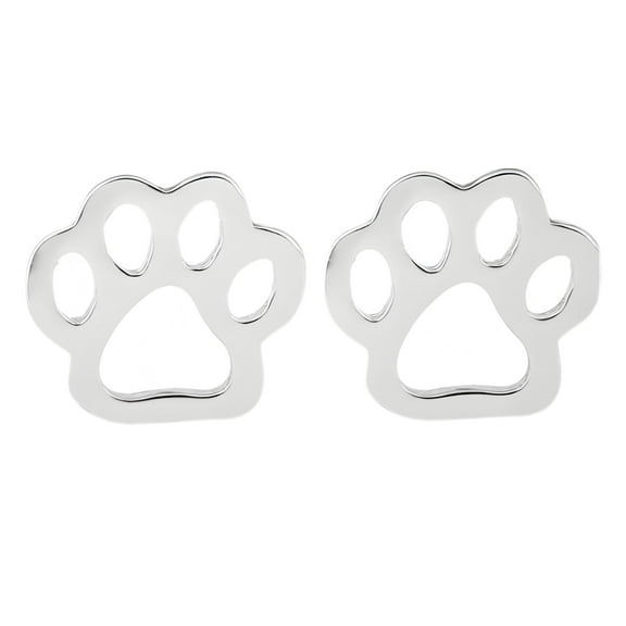 Ginger Lyne Paw Print Earrings for Women Pet Dog or Cat Lover Stainless Steel Stud