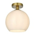 thumbnail image 3 of Living District Baxter 10" Flush Mount Frosted White Shade In Satin Gold, 3 of 9