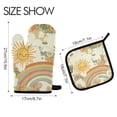thumbnail image 2 of Yayeee Oven Mitts and Pot Holder Set of 2 Heat Resistant Kitchen Gloves Baking Hot Pad, Beige Clouds, 2 of 5