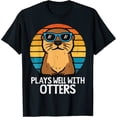 thumbnail image 2 of 100% Cotton Unisex Plays Well with Otters T-Shirt, 2 of 5