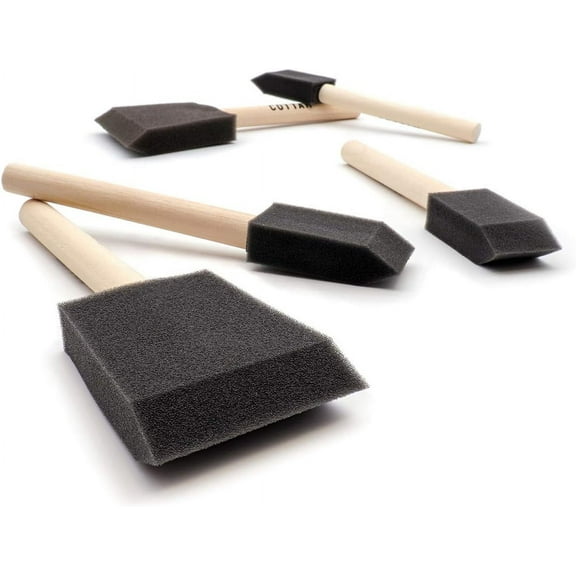COTTAM Poly Foam Brush Set - Used For Oil, Paint, Varnish, Glue, Craft, Cyanotype, Modge Podge, and Cleaning