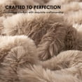 thumbnail image 4 of EVERGRACE Luxurious Soft Faux Rabbit Fur Throw Blanket, Cozy Fuzzy Plush Warm Throws for Couch Bed Sofa Chair Home Decor, Ruched Bubble Fluffy Blanket with Reversible Velvet, 50"" x 60"", Beige, 4 of 8