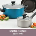 thumbnail image 3 of Farberware Dishwasher Safe 15 Piece Nonstick Pots and Pans Set, Aqua, 3 of 11