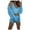 Light blue, variant on Pajama Sets For Women 2 Piece Fashion Warm Three Suit Soft Warm Flannel Shorts Cute Cat Beard Hooded Pjs Sets