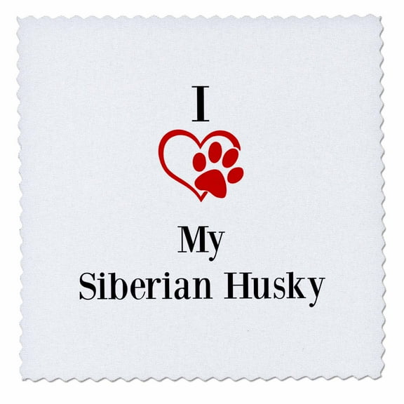 3dRose, I love my Siberian Husky, 6x6 inch quilt square