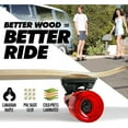 thumbnail image 4 of Magneto 44 inch Kicktail Cruiser Longboard Skateboard | Bamboo and Hard Maple Deck | Made for Adults, Teens, and Kids (Red), 4 of 6