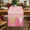 thumbnail image 2 of Pink Christmas Tree Dresser Scarf Farmhouse, Dining Table Decorations for Wedding/Parties, Pink Xmas Tree Snowflake Luxury Table Runner 120 Inches Long for Kitchen Dining, 13 x 120 In, 2 of 9