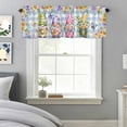thumbnail image 5 of Cute Gnomes Window Valance for Kitchen, Watercolor Country Spring Colorful Flowers Butterfly Blue Plaid Rod Pocket Short Curtain for Small Windows, Light Filtering Decorative Valance, 54 x 18 Inch, 5 of 9