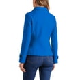 thumbnail image 3 of INSPIRE CHIC Women's Winter Worsted Notched Lapel Double Breasted Overcoat L Royal Blue, 3 of 6