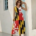 thumbnail image 5 of Maryland Flag Dress Summer Street Style Bohemia Long Dresses Female Sleeveless Printed Maxi Dress, 5 of 9
