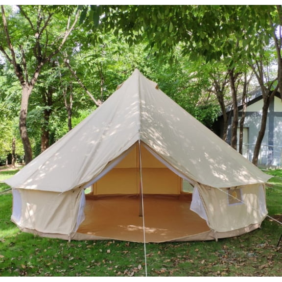 Outdoor Camping Pyramid Indian Tent 6M Oversized Waterproof Heavy-Duty Oxford Fabric Luxury Glamping Tent for Family Trips, Friends Gatherings, Parties & Picnics