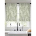 thumbnail image 3 of Summer Palm Leaf Semi Sheer Curtains 54 Inch Length 2 Panels Set, Green Tropical Bloom Silhouettes Sheer Kitchen Curtain Privacy Voile Window Curtain for Living Room Bedroom Rod Pocket Drapes, 3 of 7