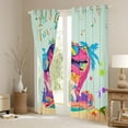 thumbnail image 4 of Feelyou Cartoon Pink Dinosaur Black Out Curtains, Watercolor Curtains Pack of 2 (42x63 Each), Animal Music Party Bedroom Curtains, Curtains and Drapes Decor, 4 of 7