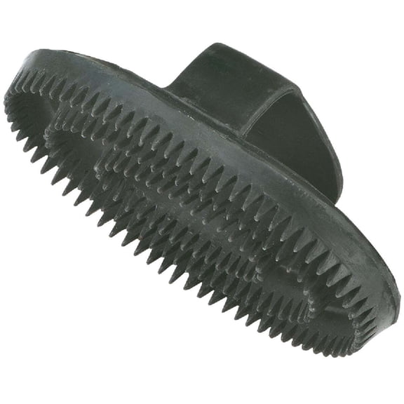 Decker Manufacturing Mini Palm Brush Curry Comb M-83 - Rubber Bristles - 5" Black, Single Piece
