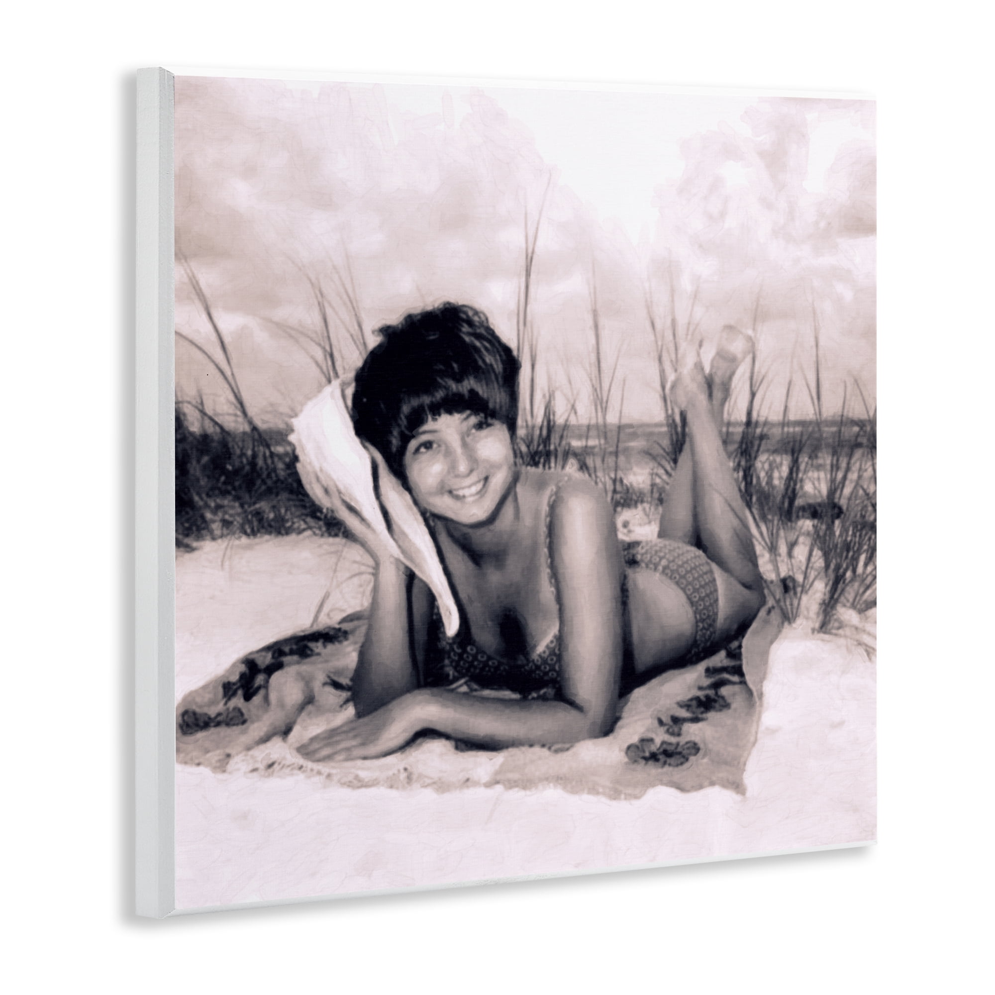 Stupell Industries Vintage Summer Girl with Conch Wall Plaque Art, design by Grotto Studios