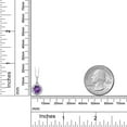 thumbnail image 3 of Gem Stone King 14K White Gold Purple Amethyst and White Diamond Pendant Necklace for Women (0.87 Cttw, Gemstone Birthstone, Round 6MM, with 18 inch Chain), 3 of 4