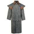 thumbnail image 2 of 2XL  Mens Oilskin Western Australian Waterproof Duster Coat Jacket 23101GR, 2 of 5