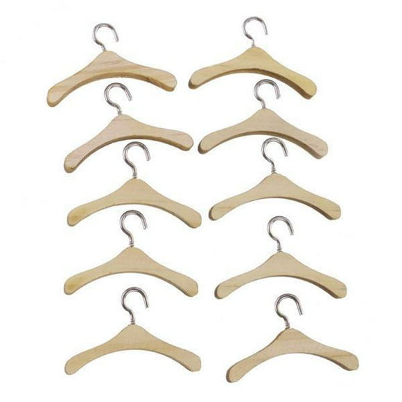 Perchas de Ropa 2x con para 18 " Doll 15cm Sunnimix Colgador de ropa de madera para muñecas