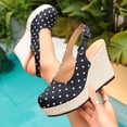 thumbnail image 2 of Hurxie Womens Closed Toe Platform Espadrilles Lace Wedge Heel Sandals Black 7.5, 2 of 8