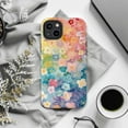 thumbnail image 5 of Pastel Floral Rainbow Gradient Phone Case, Colorful Flower Aesthetic Phone Protective Cover for iPhone 16 15 14 13 12 11 Pro Max Plus Mini, 5 of 5