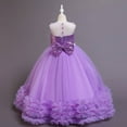 thumbnail image 4 of LYMAYTER Flower Girls Lace Tulle Dresses Kids Baby Sleeveless Wedding Dress for 4-12 Years Toddler Sweet Party Gown, 4 of 9