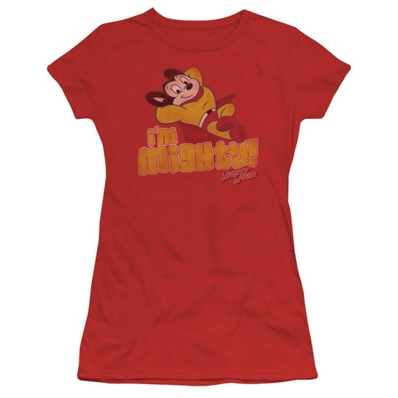 Mighty Mouse Im Mighty Junior Women's Sheer T-Shirt Red