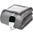 thumbnail image 1 of Manta eléctrica de invierno lavable a máquina, Control de temperatura de doble capa, tiro más cálido, manta calefactora de franela de doble cara, 1 of 4