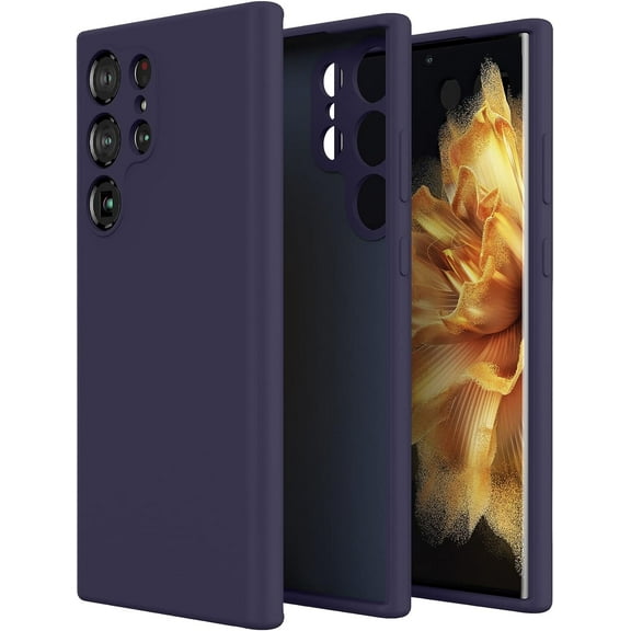 Designed for Samsung Galaxy S23 Ultra 5G Case,Slim Liquid Silicone Rubber Shockproof Phone Cover Soft Anti-Scratch Microfiber Lining Protection Case for Samsung Galaxy S23 Ultra 5G 2023 (Blue)