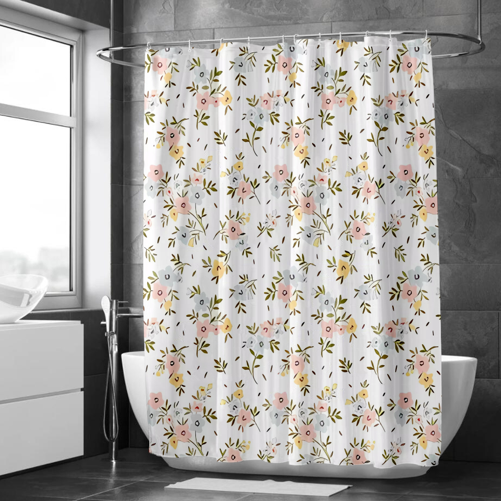 FABOTD Floral Shower Curtain Set Shower Curtains for Bathroom Modern