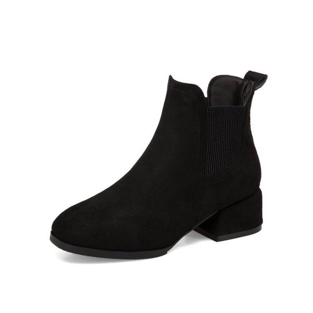 Botines Mujer Otoño Invierno Nuevas Botas De Tobillo chelsea Moda Gamuza Cuñas De Deslizamiento En Bota Corta Tacón Medio Talla Grande Zapatos De