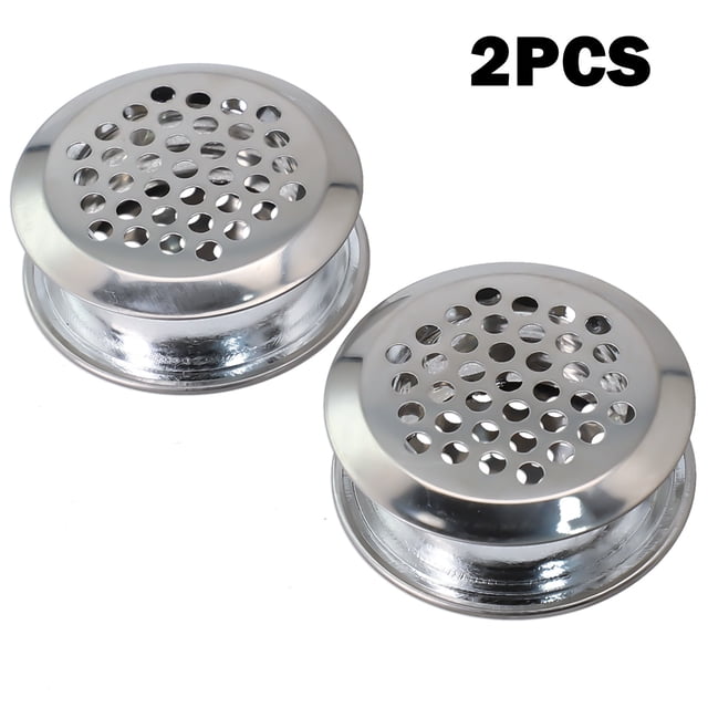 2x Grille d'Aération Ronde en Acier Inoxydable Armoire en Métal Ventilation