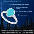 thumbnail image 2 of Gem Stone King 1.64 Ct Oval Green Turquoise White Diamond 10K White Gold Ring, 2 of 5